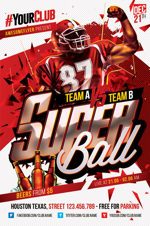 Super Bowl Flyer Template