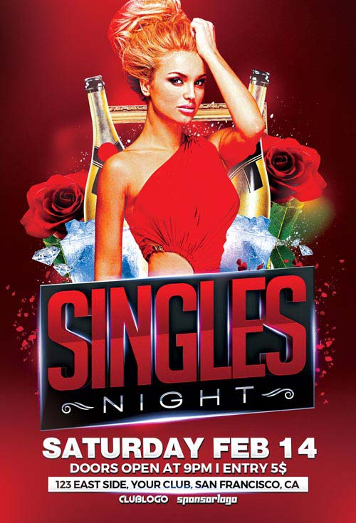 Singles Night Flyer Template