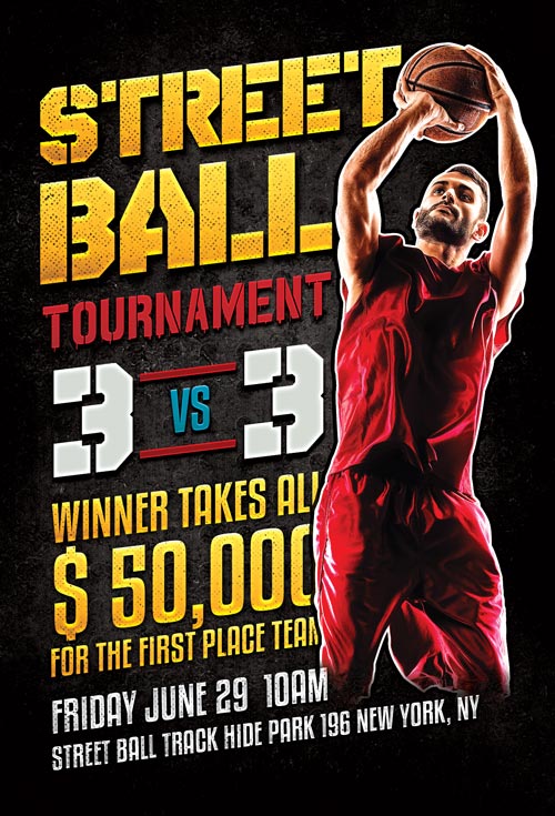 Street Ball Basketball Flyer Template