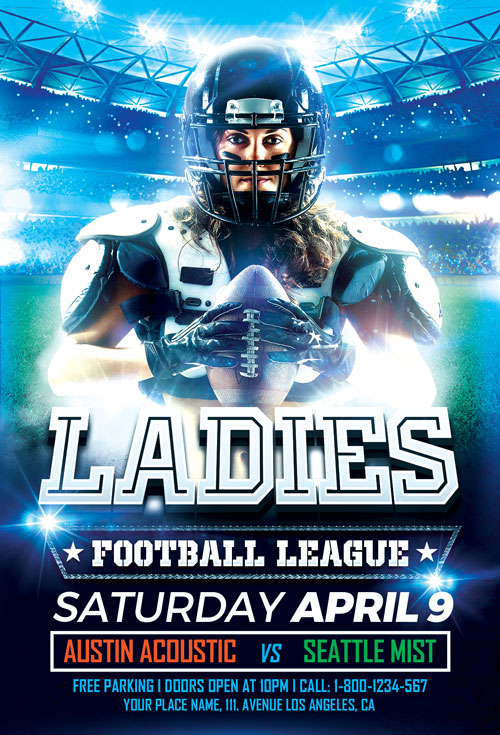 Women's Football Flyer Template