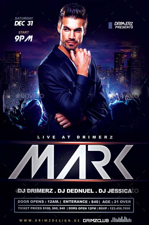 DJ Mark Electro Party Flyer Template