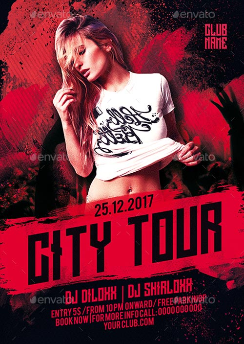 City Tour Party Flyer Template