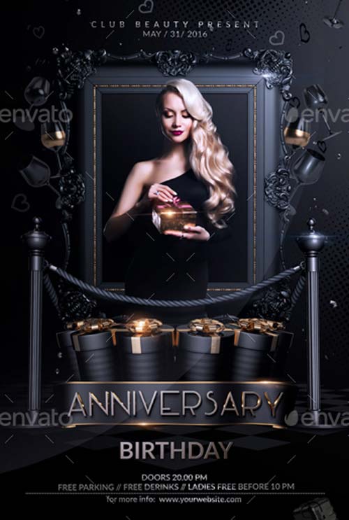 Anniversary Birthday Flyer Template