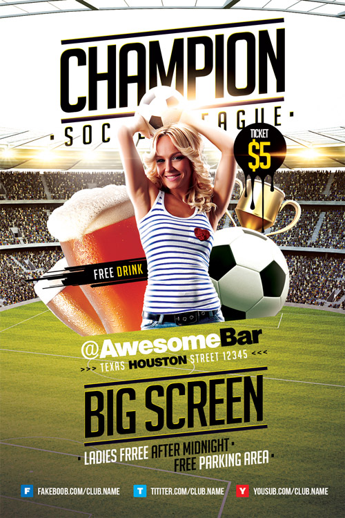 Champion League Soccer Flyer Template