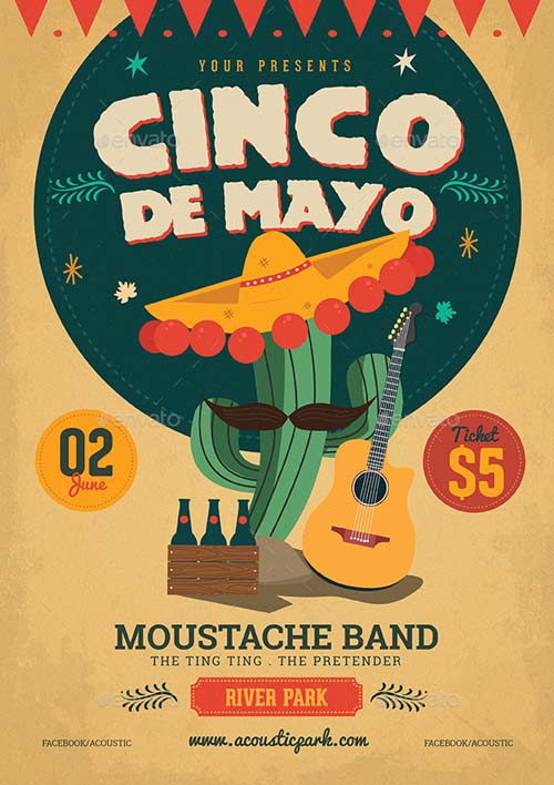 Cinco De Mayo Illustration Flyer Template