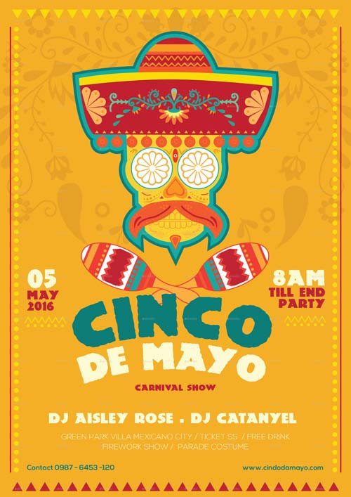 Cinco De Mayo Illustrator Flyer Template