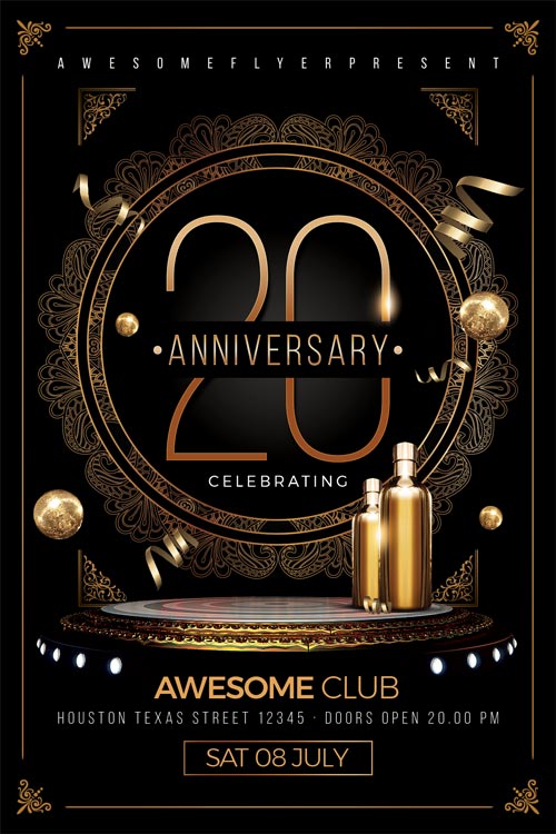 Elegant Anniversary Flyer Template