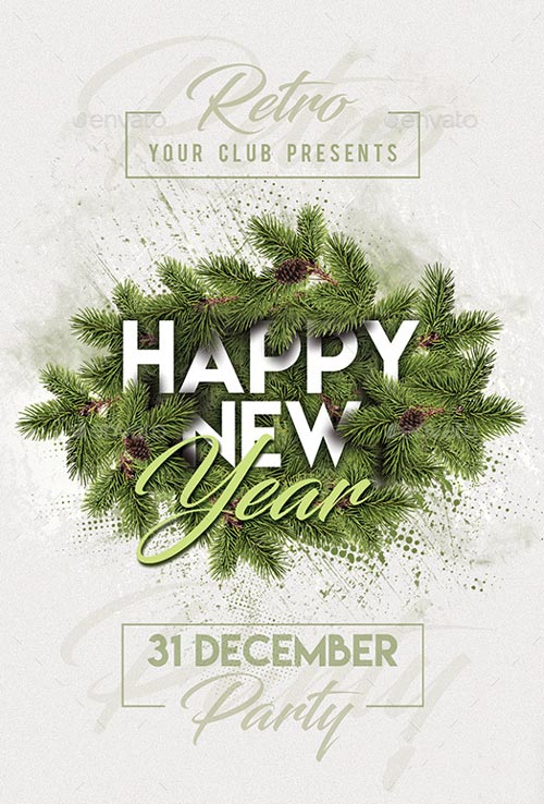 Happy New Year Party Flyer PSD Template