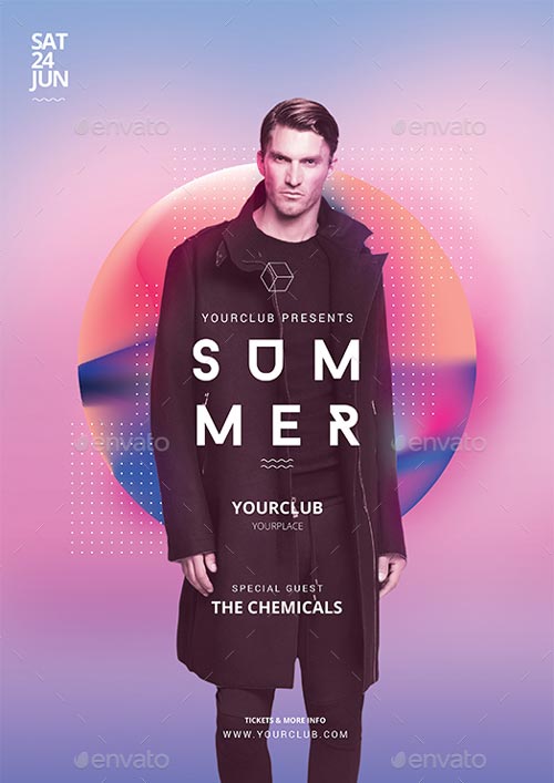 Summer Electro DJ Flyer Template