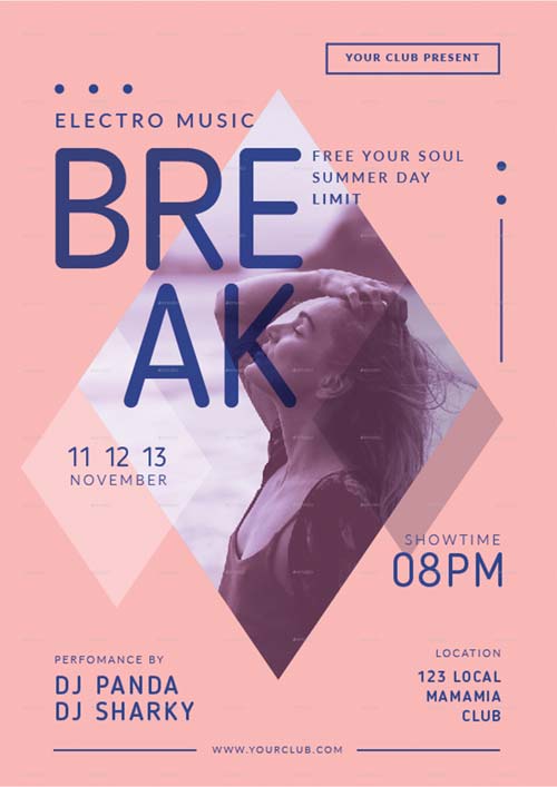 Electro Summer Break Flyer Template