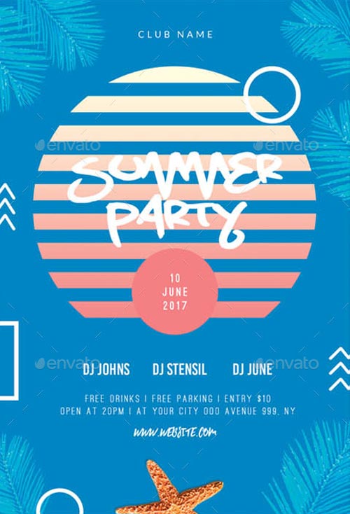 Summer Club Flyer Template