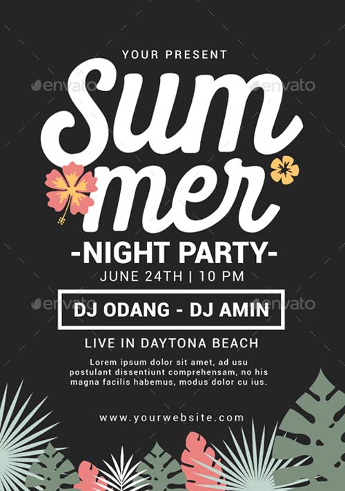 Summer Night Party Flyer Template