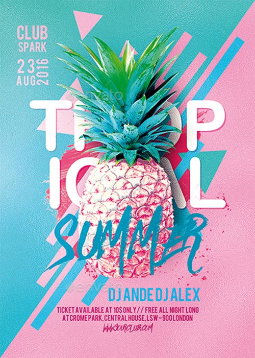 Tropical Summer Party Flyer Template