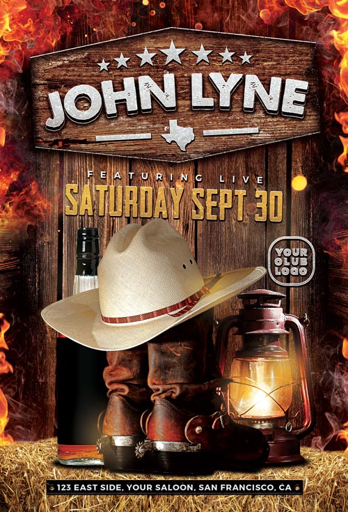 Country Artist Event Flyer Template