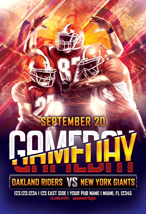 Football Game Day Flyer Template