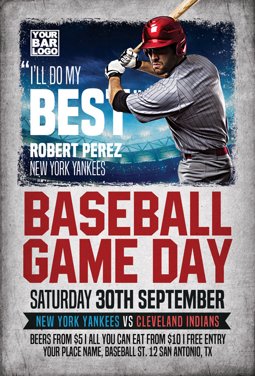 Baseball Game Day Flyer Template