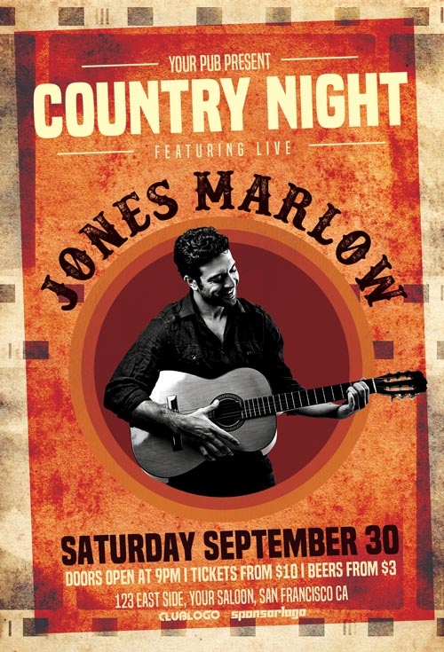 Country Night Flyer Template