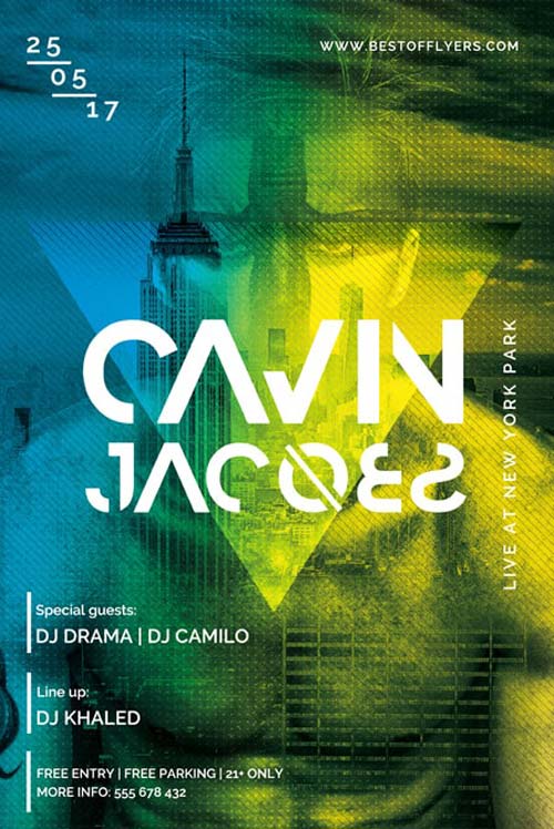 Dj Cavin Club Party Free Flyer Template