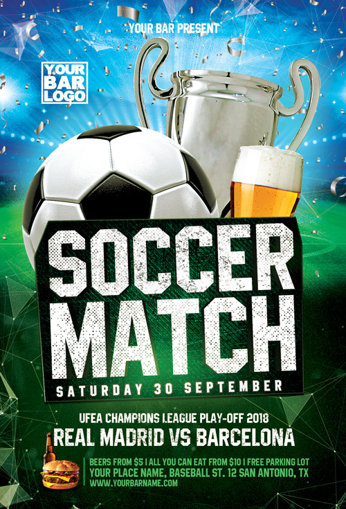 Euro Soccer Match Flyer Template