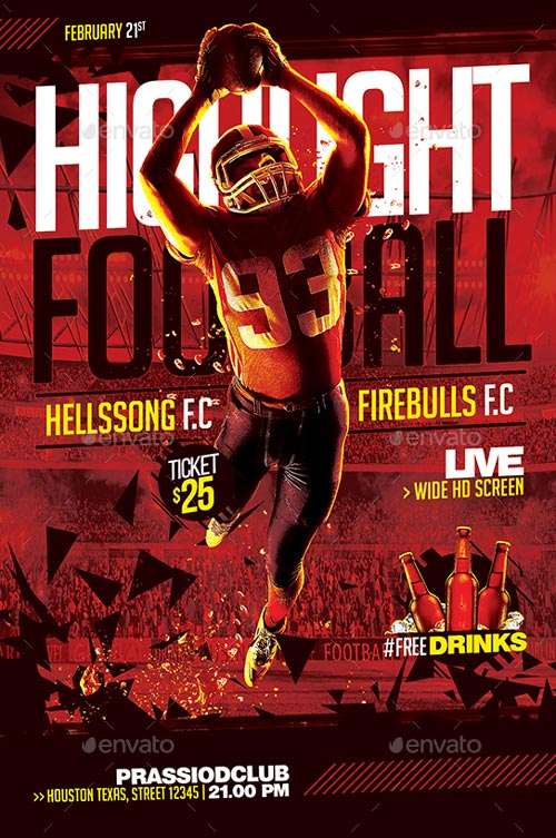 Football Game Night Flyer Template
