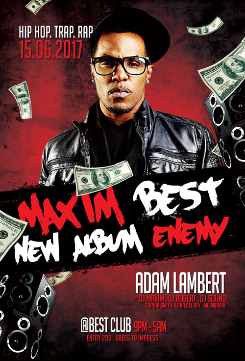 Hip Hop Album Release Party Flyer Template