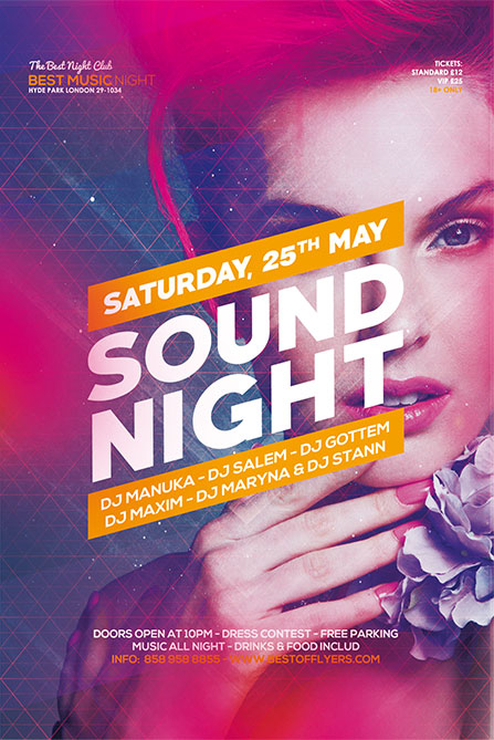 Minimal Electro Party Free Flyer Template