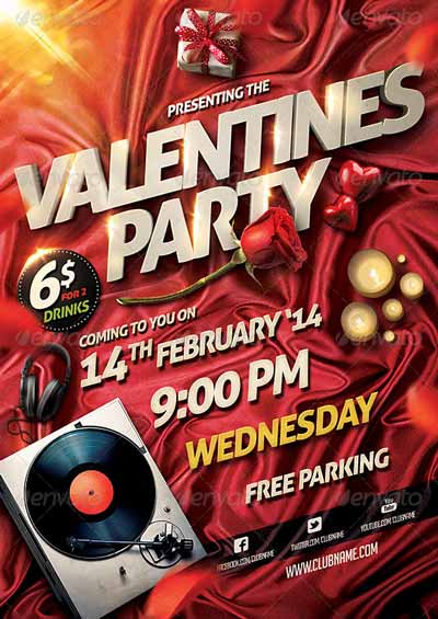 Valentine Party Flyer Template