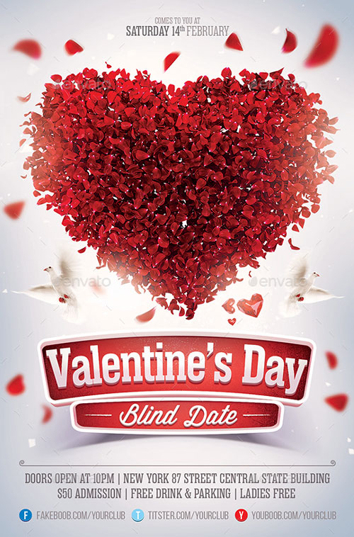Valentines Love Day Flyer Template