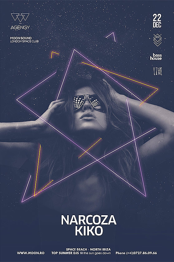 Free Club Flyer Template for Electro Dance and DJ Club Party Events