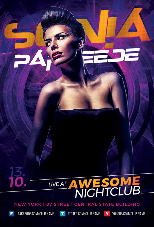 Female DJ Flyer Template