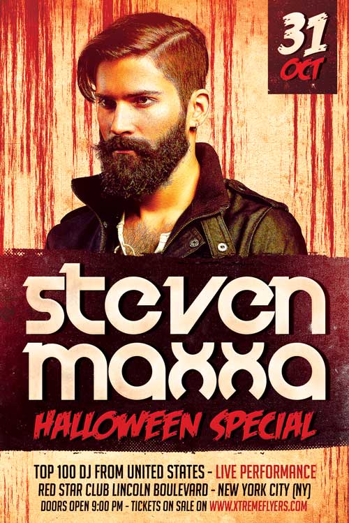 Halloween DJ Free Party Flyer Template