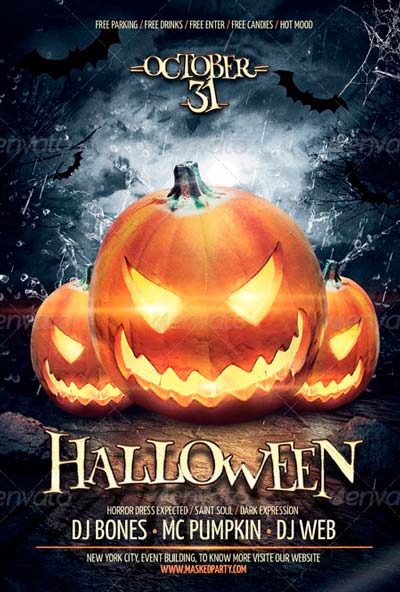 Halloween Pumpkin Party Event Flyer Template