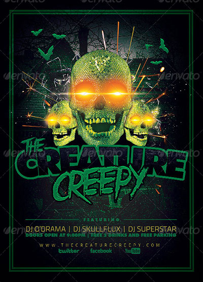 Creature Halloween Party Flyer Template
