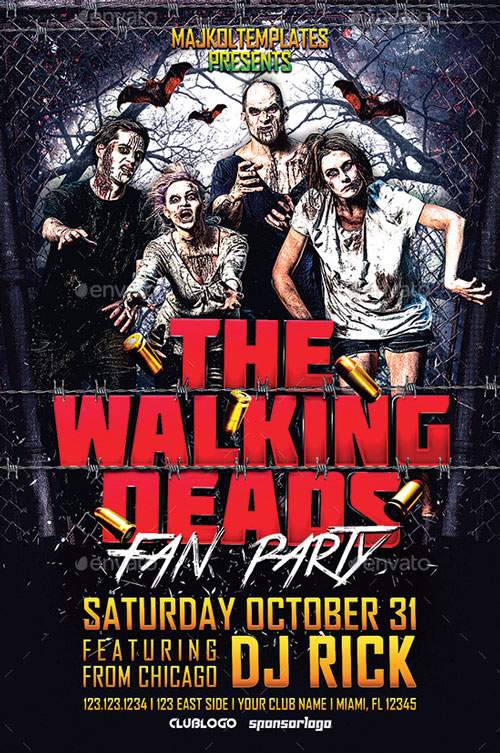 Walking Deads Party Flyer Template