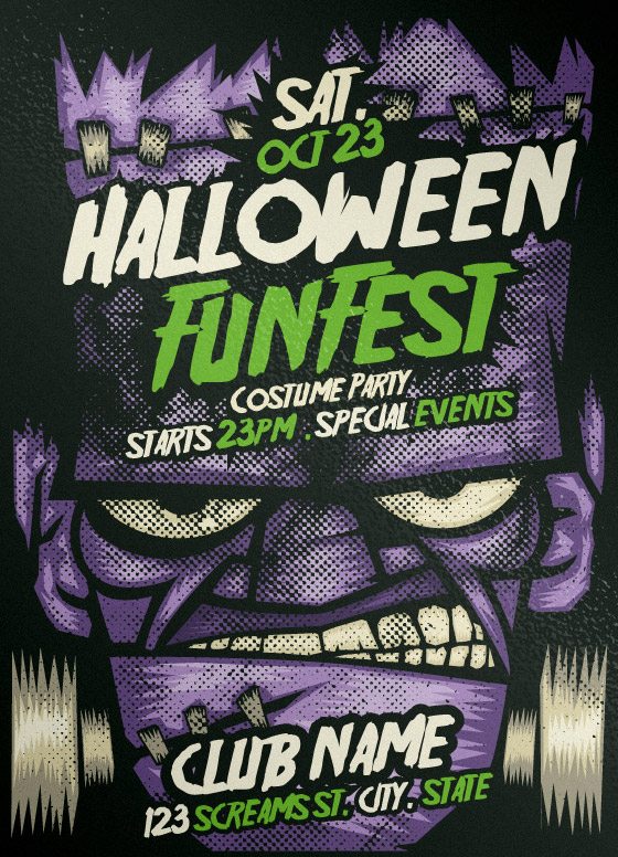 Free Franky Halloween Flyer Template