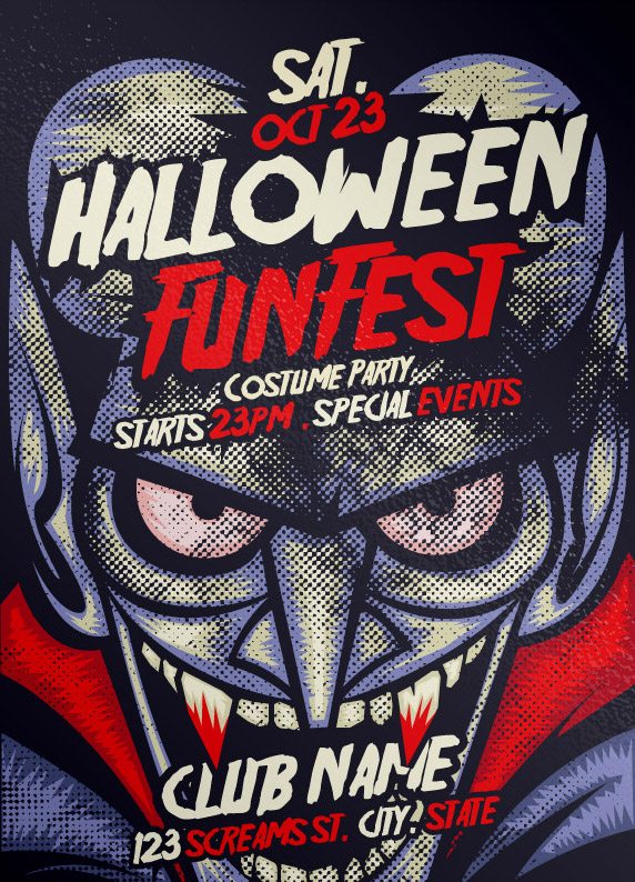 Free Vampire Halloween Flyer Template