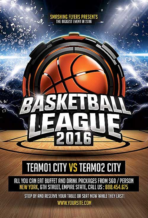 Basketball League Flyer Template