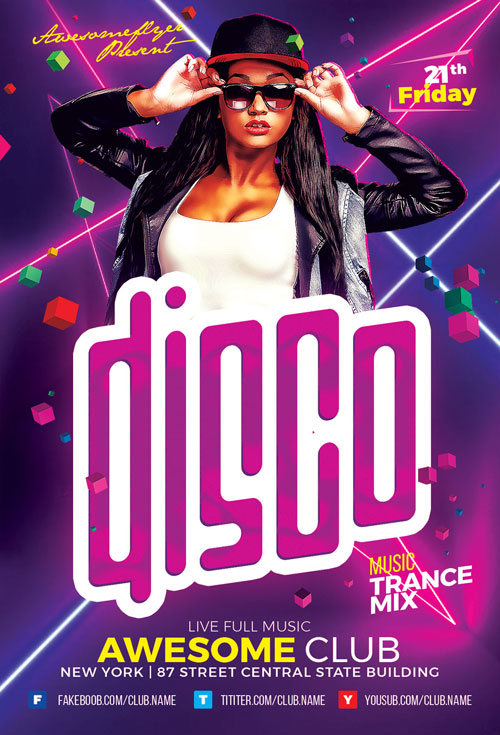 Disco Party Flyer Template