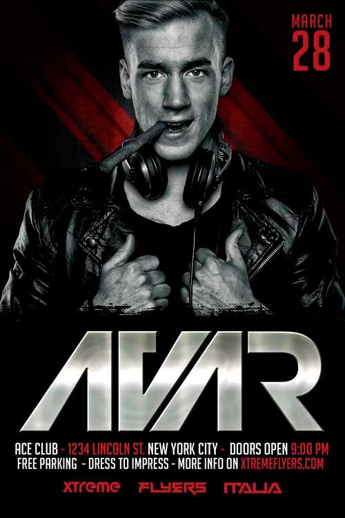 Free Club DJ Party Flyer Template
