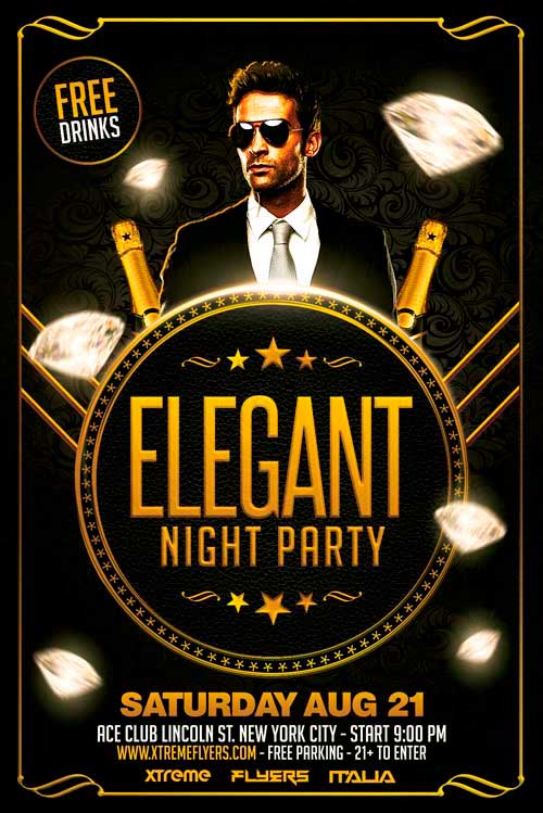 Free Elegant VIP DJ Flyer Template