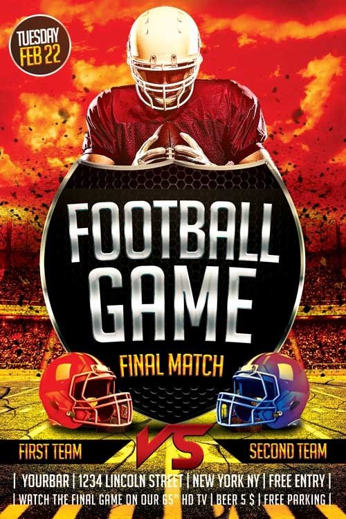 Free Football Sport Flyer Template