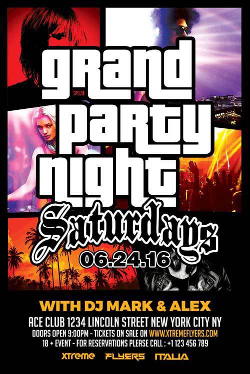 Free Grand Party Night Flyer Template