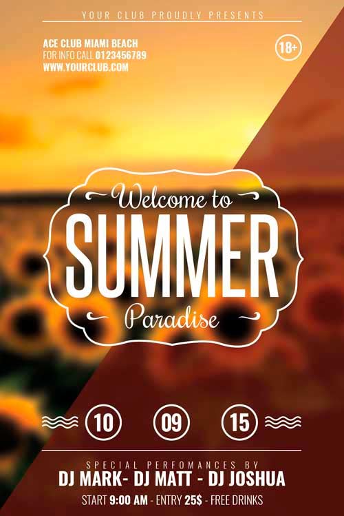 Free Summer Party Flyer Template
