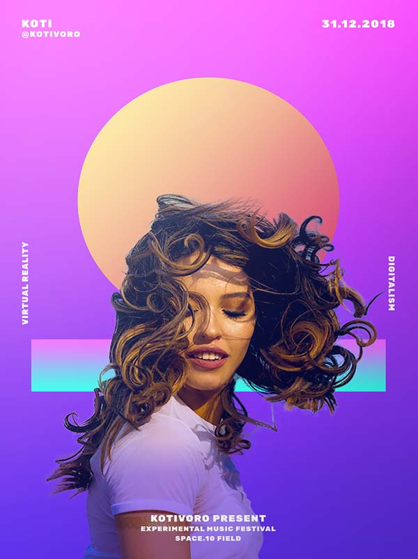 Free Vaporwave DJ Flyer Template