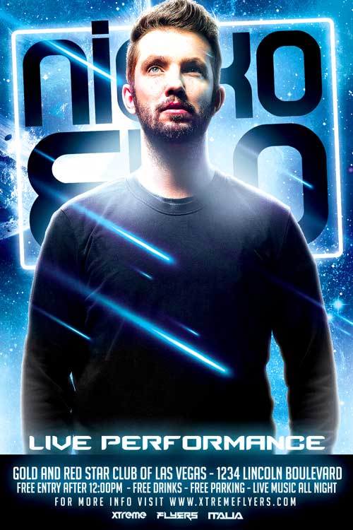 Free Futuristic DJ Flyer Template