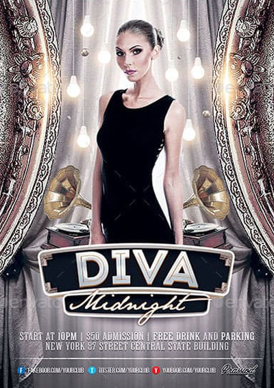 Diva Midnight Flyer Template