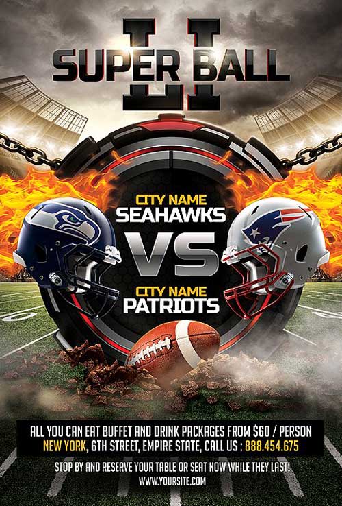 American Football Match Flyer Template