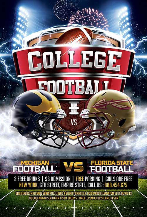 College Football Match Flyer Template