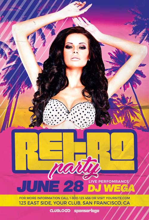 Retro Party Flyer Template