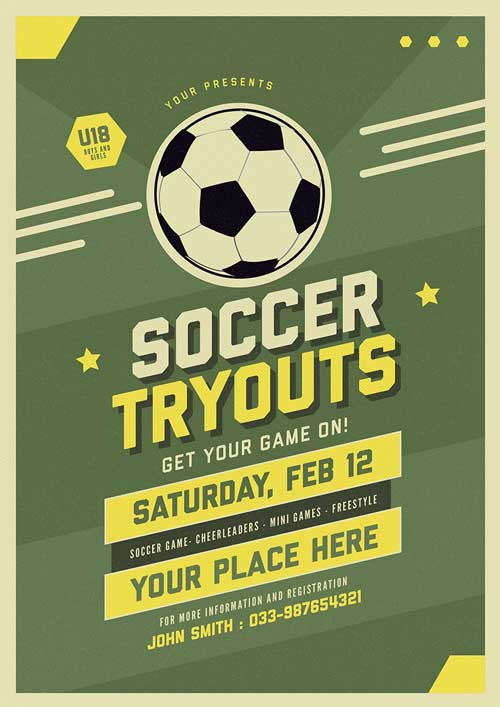 Soccer Tryout Flyer and Poster Template